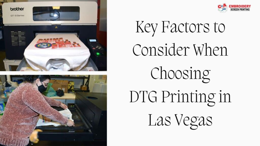 Custom DTG printed t-shirts in Las Vegas